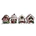 Kurt Adler Battery OPERTATED LED Gingerbread House Ornament with 38MM Warm White LED Lights - 4 Assorted - USES 3