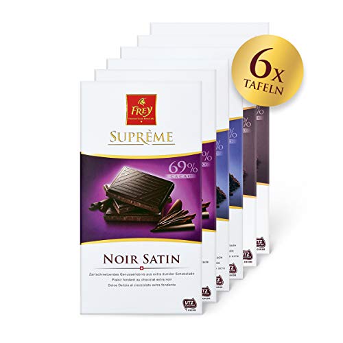 Frey 6x Suprême Noir Pure - Schokoladentafeln aus 3 Sorten - Schweizer Schokolade - Großpackung 6x 100 g - UTZ… – Bild 3