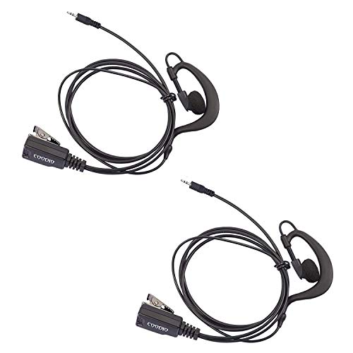 COODIO 2 x Cobra Radio Auriculares 1 Pin Forma G Micro-Auricular Micrfono Polica Microfono Seguridad y Bodyguard para Cobra Walkie Talkie