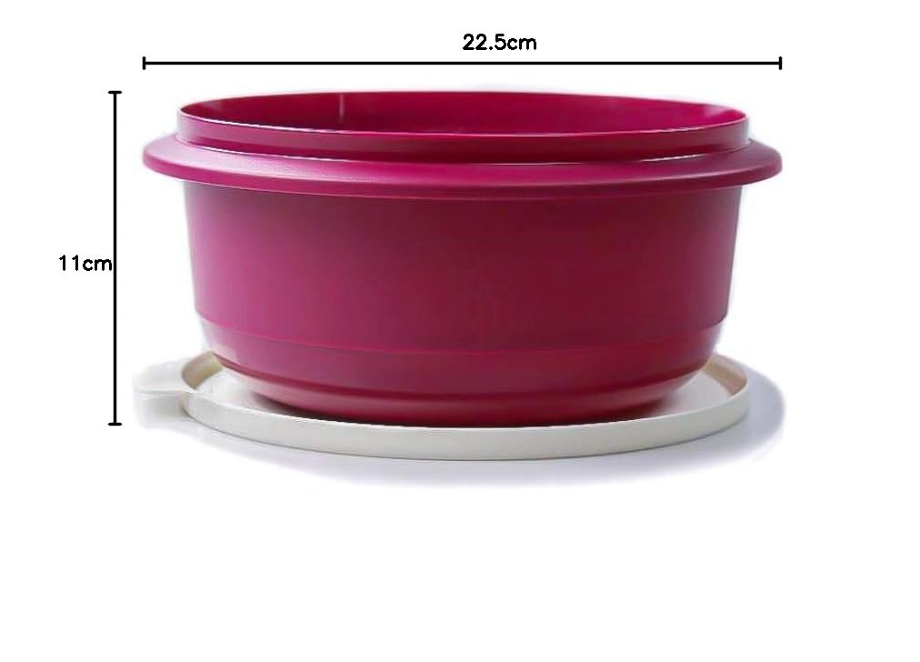 Tupperware Rührschüssel Pro 1,0 L Dunkelpink - Mit 2 Deckeln, Spülmaschinenfest