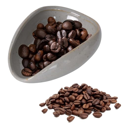 Taza Dosificadora de Café, Cuchara Medidora de Cerámica para Té, Elegante Taza Dosificadora de Café, Cuchara Dosificadora de Cerámica Para Casa de Té, Comedor y Amantes del Café (Blanca)