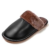 Parte superior impermeable: los zapatos cómodos para la casa están hechos de cuero de PU resistente al agua con pelusa, que es fácil de limpiar. Así que no tengas miedo de ser aplastado por el agua.