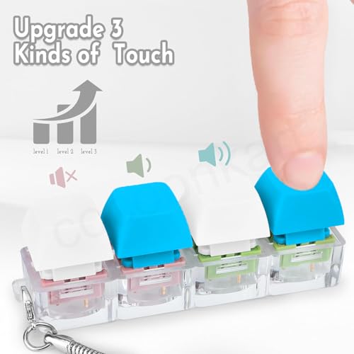 Image of Keyboard Fidget Toy 4-in-1 Keyboard Decompression Button Finger Clicker Toys, Button Stress Relief Fidget to Relief Stress (2 Colors-White ,Sky Blue)