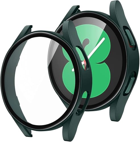 Étui en verre pour Samsung Galaxy Watch fini les rayures coque PC verte 40mm