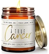 Cancer Gifts for Women, Zodiac Gifts - A True Cancer Soy Zodiac Candle, w/Fresh Linen I Astrology...