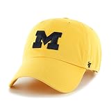 47 NCAA Michigan Wolverines Clean Up Adjustable Hat, One Size, Yellow