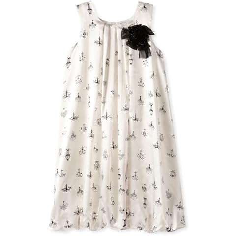 US Angels Girls 7-16 Sleeveless Bubble with Flower Corsage, Ivory, 10 Cover