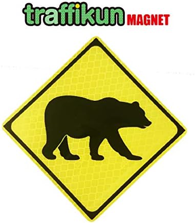 Amazon Co Jp 道路標識 ミニチュア マグネット ステッカー 動物注意 くま 産業 研究開発用品