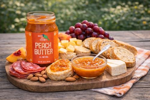 image for Green Jay Gourmet Peach Butter - All-Natural, Gluten-Free Fruit Spread