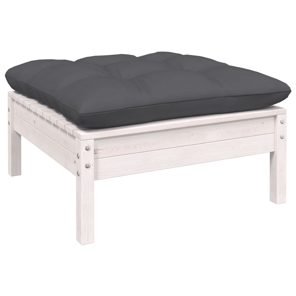 Lite drewno sosnowe zestaw z poduszkami modułowy biały 135 cm