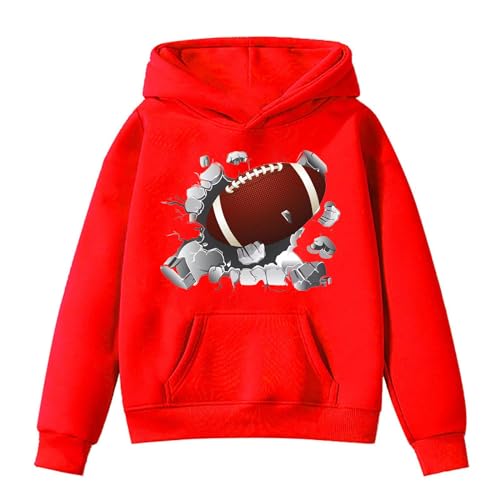 Sudadera con capucha para niños de fútbol americano y rugby estilo retro