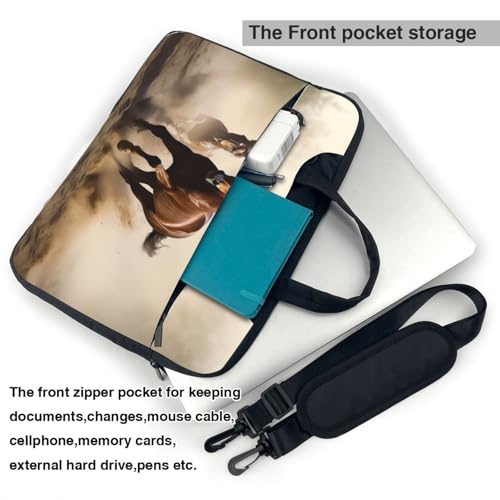 Bolso maletín para laptop con diseño caballo corriendo miniatura 3