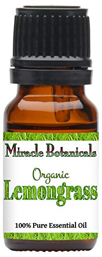 Miracle Botanicals Organic Lemongrass Essential Oil - 100% Pure Cymbopogon Flexuosus (10ML)