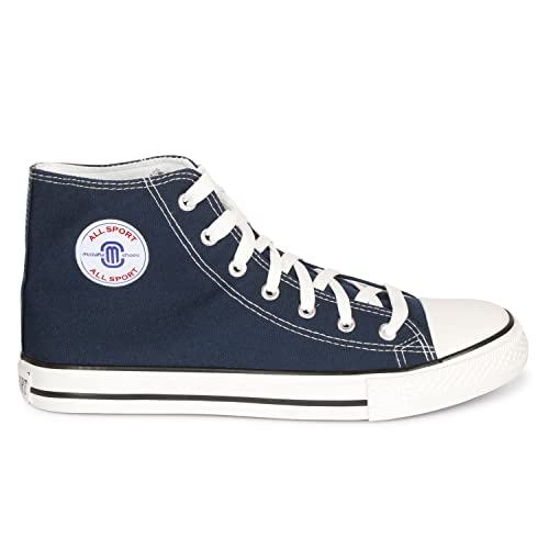 Image of MOZAFIA Men's High-Top Canvas Sneakers - Stylish, Comfortable Lace-Up Casual Shoes, Durable Fashion Streetwear Kicks.