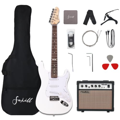 Fojill 39 Inch White Electric Guitar Kit