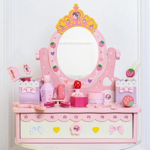 SENKAR 子供メイクセット 木製 おままごと お化粧セット 女の子向け 無毒・安全 ごっこ遊び 知育玩具 想像力育成 1歳 2歳 3歳 4歳 誕生日 クリスマス 入園・入学祝い プレゼント ギフト (ああ)