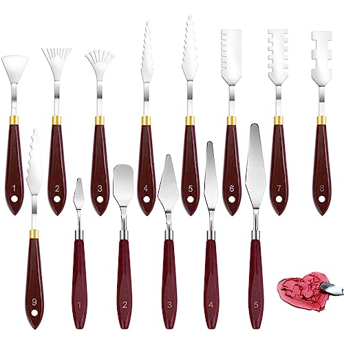 14Pcs Palette Knife Set, FHDUSRYO Stainless Steel Painting Knife, Painting ...