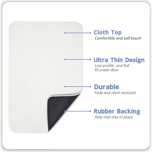 Image of Bosap,Bath Mat,Ultra Thin Bathroom Rugs,Rubber Bath Mats for Bathroom Non Slip Quick Dry Washable Fit Under Door,Absorbent,Bath Rugs Outside Shower,Sink(White,17''x35'')