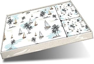 DV design Set of 4 x Placemats & 4 x Coasters - Sailing Boats Nautical Tropical Sea Dining Table Accessory Christmas Dinner Plate Place Mat Cork Worktop Saver Mum Dad Brother Uncle #24567