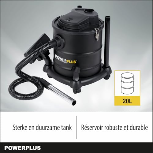 Varo Powerplus POWX308-1 elektryczny odkurzacz do popiołu 200 W, do kominka, pieca, do popiołu, zbiornik 20 l, maks. 60°