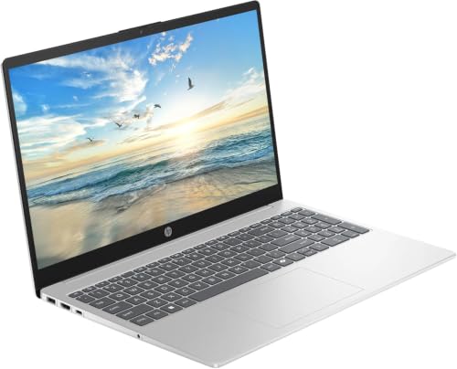 Image of HP 15.6 inch Business Laptop with 1-Year Microsoft Office 365 with Copliot AI, 4GB RAM 128GB SSD, Quad-Cores Intel Processor, Windows 11, PLUSERA Earphones & 8-in-1 Hub Included, Natural Silver