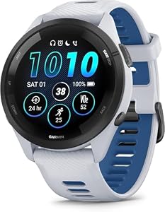 Garmin Forerunner 265 Running Smartwatch, Colorful AMOLED Display, Training Metrics and Recovery Insights, Whitestone and Tidal Blue (Renewed)