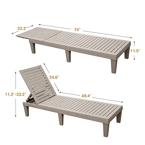 Gunji Lounge Chairs For Outside Patio Adjustable Chaise Lounge Outdoor Lounge Chairs Set Of 2 Waterproof Pool Chairs Sun Loungers For Garden, Deck, Poolside And Beach #TOP2