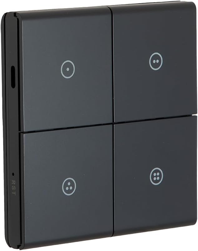 4 button Wireless Scene Switch remote control, requires Tuya Zigbee Hub, interchangeable button tiles, USB rechargeable