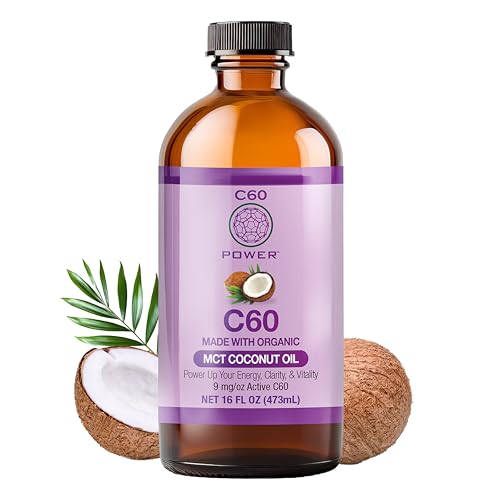 C60 Power C60 in Organic MCT Coconut Oil - Natural Wellness & Antioxidant Support for Men & Women, 99.99% Pure Carbon Fullerenes, Promotes Energy, Mental Clarity, & Stamina - 16 fl oz Bottle C60 Power C60 in Organic MCT Coconut Oil - Natural Wellness & Antioxidant Support for Men & Women, 99.99% Pure Carbon Fullerenes, Promotes Energy, Mental Clarity, & Stamina - 16 fl oz Bottle