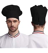 auvstar MHOYI Kochmütze für Erwachsene, verstellbar, elastisch, für Küche und Koch Schwarz
