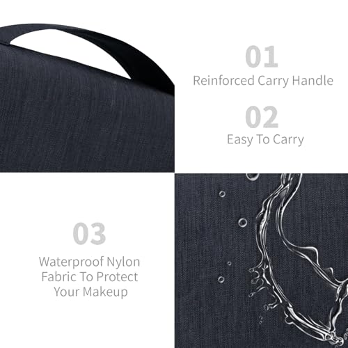 Image of Lcsmaokin Large Capacity Toiletry Bag Travel Bag with Hanging Hook for Men and Women Waterproof Travel Cosmetic Bag Bathroom Storage Bag for Brushes Set, Full-Sized Shampoo, Toiletries, Accessories,