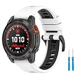 WalkerFit Cinturino in silicone bicolore da 22 mm a sgancio rapido per Garmin Fenix 8/7/7Pro/EPIX Gen2 47/51 mm, Instinct 2 45/50 mm, per cinturini per smartwatch Approach S62, Quatix5/5S, Forerunner