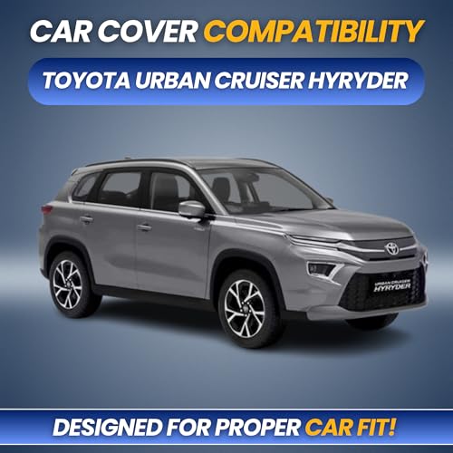 Image of Car Cover for Toyota Urban Cruiser Hyryder 2022-2026 | 100% Waterproof Heavy-Duty 3-Layer Car Body Cover | All-Weather Rain, UV, Sun & Dust Protection | Custom Fit | Antenna Pocket | Navy Blue