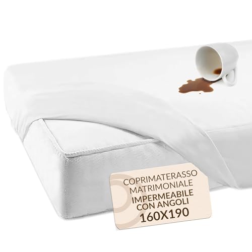 Coprimaterasso Impermeabile Matrimoniale 160x190