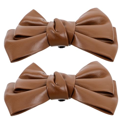 KAJNBN Accesorios para Zapatos de Tacón Clips Lazo Negro, Hebillas Desmontables para Calzado de Mujer en Oficina y Fiestas, Diseño en Piel Sintética, 1 Par Elegante