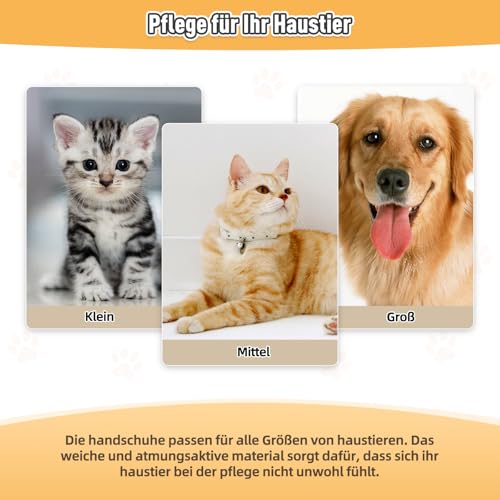Kaempe 2 Stück Fellmagnet,Fingerlose Tierhaarentferner Handschuh für Reinigung von Pet Hair und die Fellpflege, Kleidung Sofa Remover,Haustierhaar-entferner Glattes Gesundes Katzen und Hundefell
