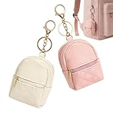 Genérico Mini Llavero Mochila | 2 Piezas Bolso Para Maquillaje De Cuero PU Lindo - Colgante Pequeño de Mochila,Para Niñas Y Niños Desplazamiento Diario Viaje Escuela Exterior Compras Lápiz Labial Y