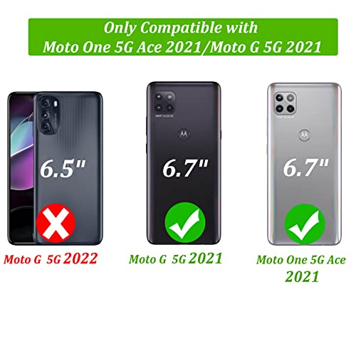 Designed For Motorola One 5G Ace Phone Case,Moto G 5G Wallet Case,Women Butterfly Embossed Pu Leather Kickstand Card Holder Slots Wrist Strap Flip Cover For Motorola Moto One 5G Ace 6.7" (Purple) #TOP4