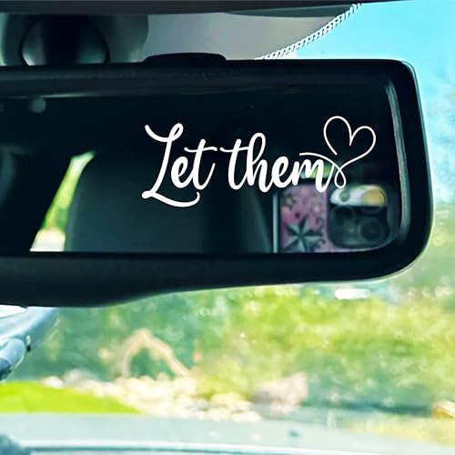Image of Set 3Pcs Let Them Rearview Mirror Decal Mental Health Awareness, Inspiration, Selflove, Christian Bible Stickers, Vinyl Waterproof 4 Inches Car Decals, Tumbler Decal for Girl Mom Dad