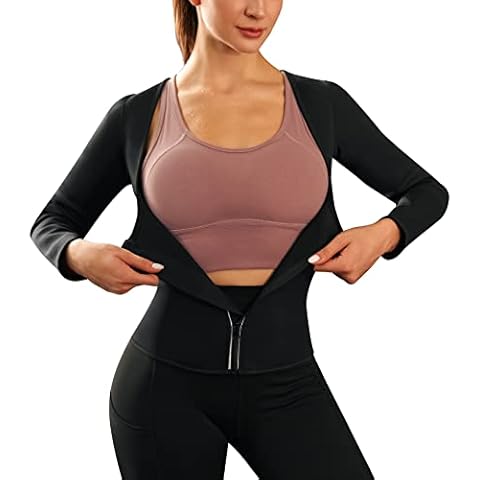 Wonderience Women Sauna Suit Waist Trainer Neoprene Shirt for Sport Workout Corset Hot Body Shaper Top - Black - L Cover