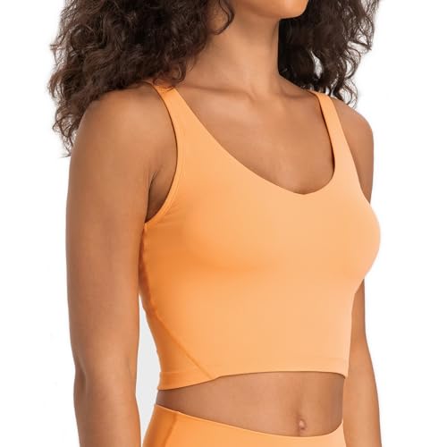 Image of Lemedy Women Sports Bra Longline Crop Tank Top Padded Workout Running Yoga