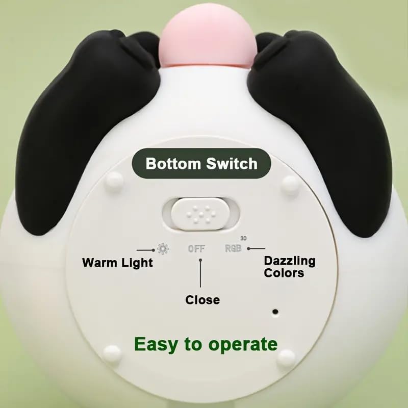 Image of One94Store Panda LED Night Light with Glasses & Bottle - Soft Silicone Animal Lamp, Rechargeable & Portable for Kids Room, Nursery, Baby Shower Gift (Warm White)