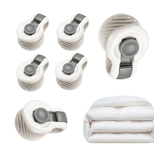 Pinza nórdica genérica – Juego de 6 cierres para manta | Clips antideslizantes y elásticos para mantener edredón, sábanas, almohadas y cortinas en su lugar, evitar el deslizamiento y el desplazamiento