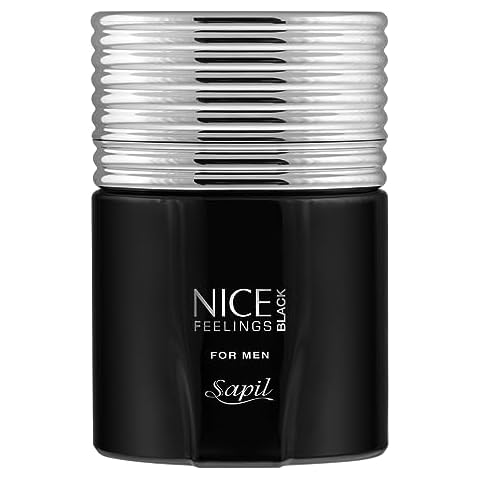 Sapil Nice Feelings Black Perfume for Men - Long-lasting Dubai Cologne, Aromatic Fougere Fragrance, 2.5 Oz (75 ml) - Arabic Cologne for Daily Use Cover