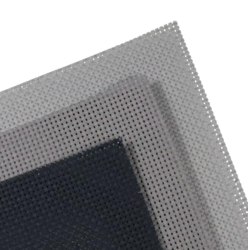 Image of KCS 3 pc of 15 inch x 18 inch(38cmx45cm) 11 Count Cross Stitch Cotton Aida Cloth Needlework Rolled Fabric Box,11CT,Medium Grey+Dark Grey+Black