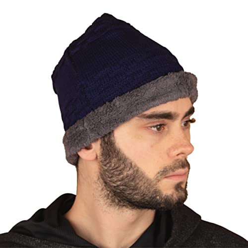 Touca Gorro Forrado Flanelado Frio Intenso Lã Unissex Cores (Único, Azul Escuro)