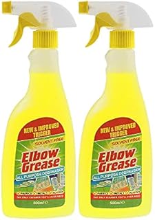 Elbow Grease All Purpose Kitchen/Floor/Tile/Wall/Bathroom/Glass/Carpet Cleaner - Elbow Grease Clothes Stain Remover - AntiBacterial Sticky Stuff Remover Spray (500 ml) (Pack of 2)