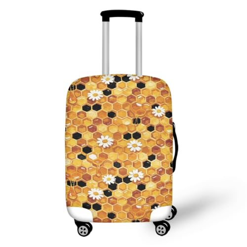 Luggage cover élastique jaune et noir pour vacances et longs voyages