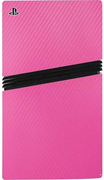 Skinit Decal Gaming Skin Compatible with PS5 Pro Bundle - Pink Carbon Fiber Specialty Texture Material Design