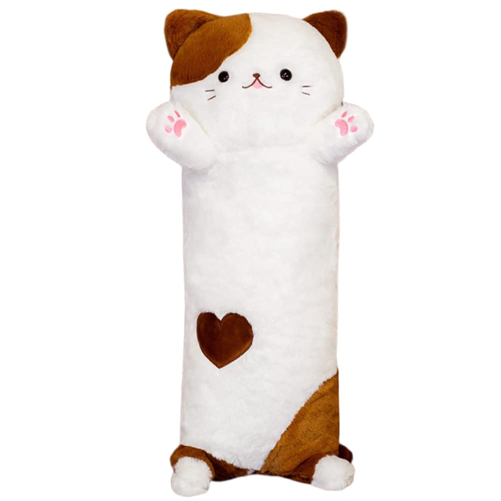LICHENGTAI Almohada Gato Largo, Peluche Gato, Animales Peluche, Encantadora Muñeca de Gato de Peluche, Lindo Gato de Felpa Almohada de Cuerpo Largo, Regalo para Niños Y Novia